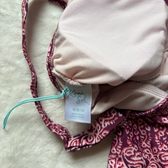 Kona Sol Boho Medallion Printed Pink Maroon One-Piece Swimsuit - Picture 5 of 7